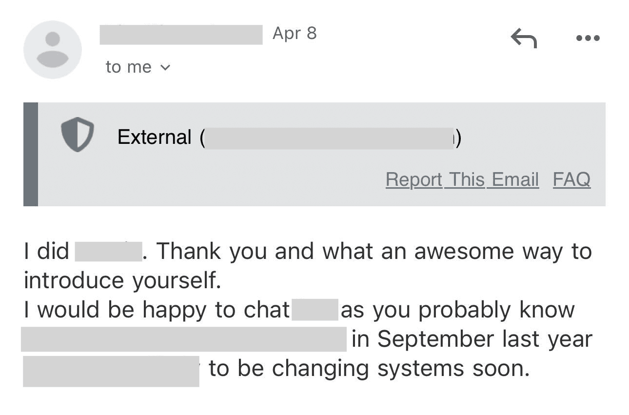 Email response 14