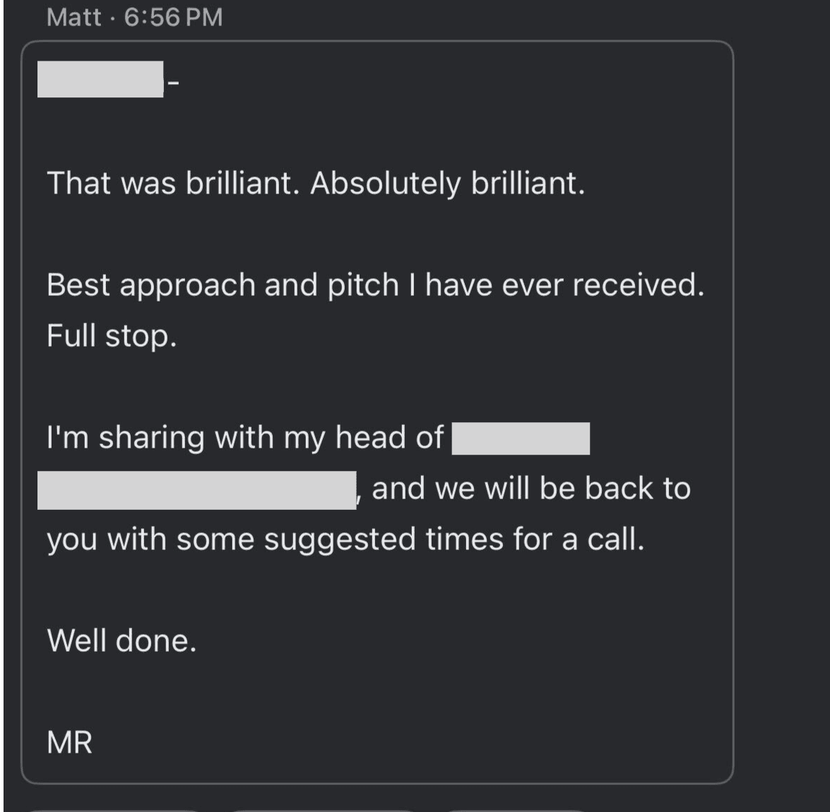 Email response 19
