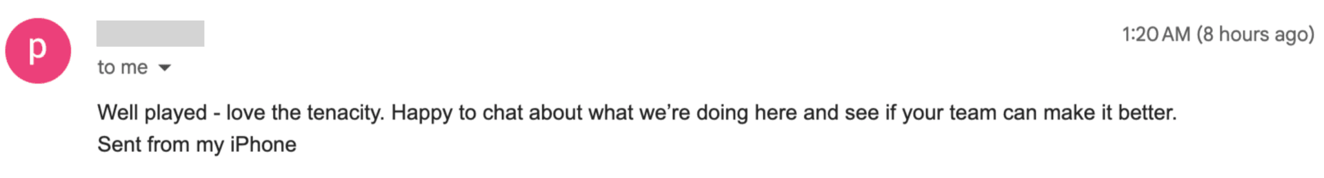 Email response 4