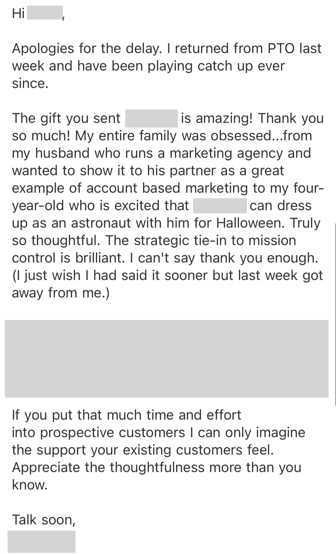 Email response 13