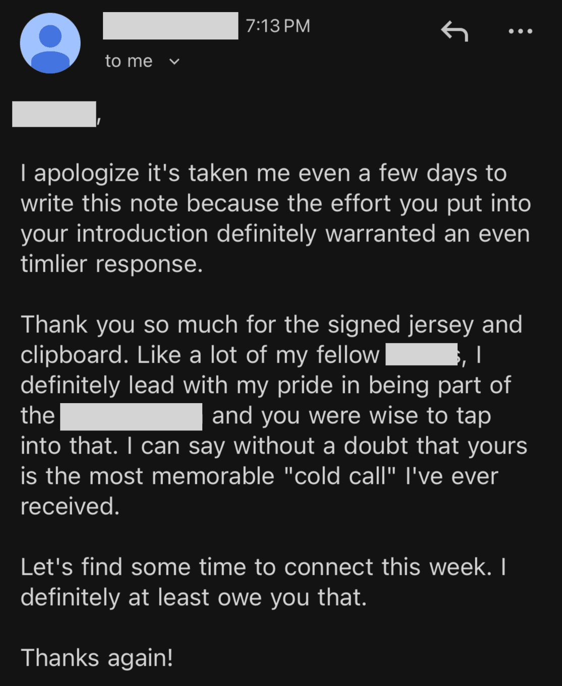 Email response 18